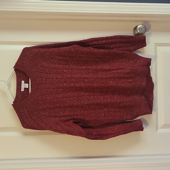 Athleta Crossroads Sweater Red Metallic S EUC - Picture 5 of 8